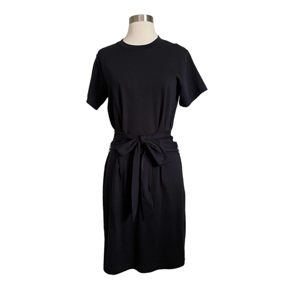 Vince Tie Waist Cotton T-shirt Dress Black. Women’s Large. Classic. Comfortable - Picture 6 of 6